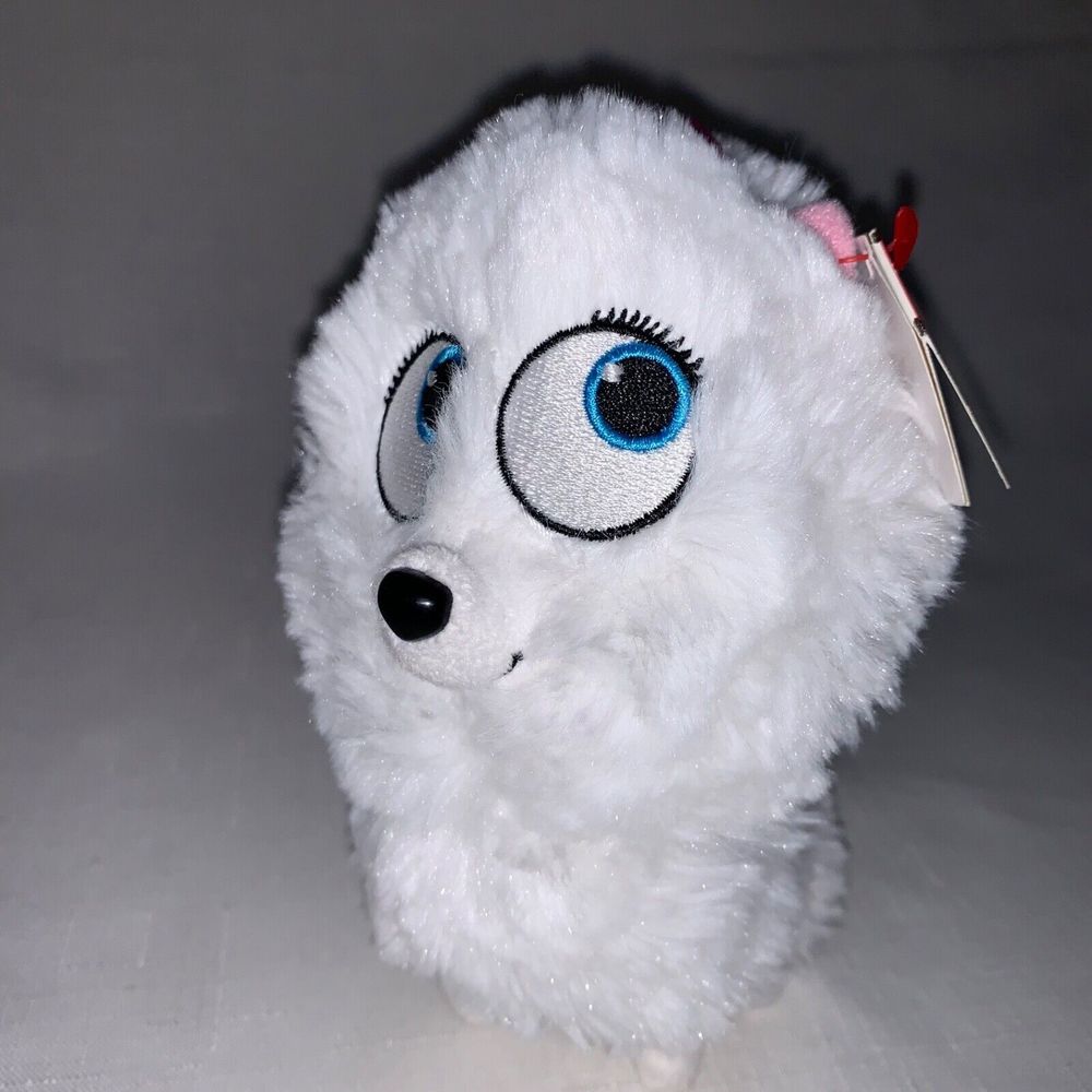 TY Secret Life of Pets Gidget Dog Stuffed White Pomeranian Plush 6"